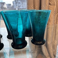 Royal Leerdam Williamsburg CW5T Blenko Emerald Ice Tea Glasses (6) Rare NOTE