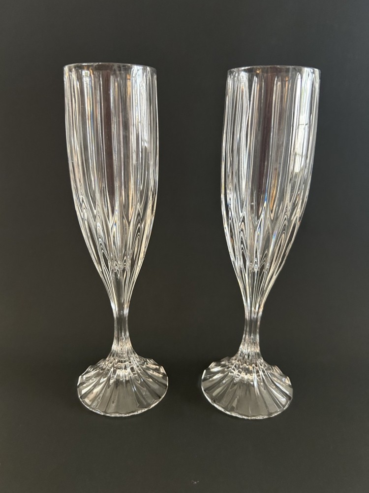 Vintage Lead Crystal Mikasa Park Lane Champagne Flutes 4 fluid ounces– Set of 2