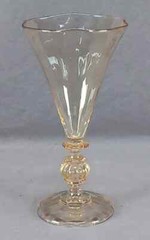 Fritz Heckert German Pale Amber Luster Large Glass Goblet Circa 1900-1910