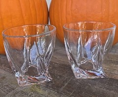 Set 2 Mikasa MOTION Double Old Fashioned Crystal Glasses 3¾» GERMANY 10oz MINT