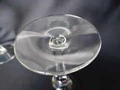 Libbey Clear Glass Red Rim Pickwick (3001) Liquor Cocktail/Martini Glass EUC