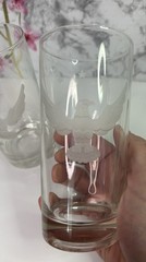 Vintage Set of 2 Glasses Etched Eagle with 3 Stars Tumbler 5.5” high 12 oz