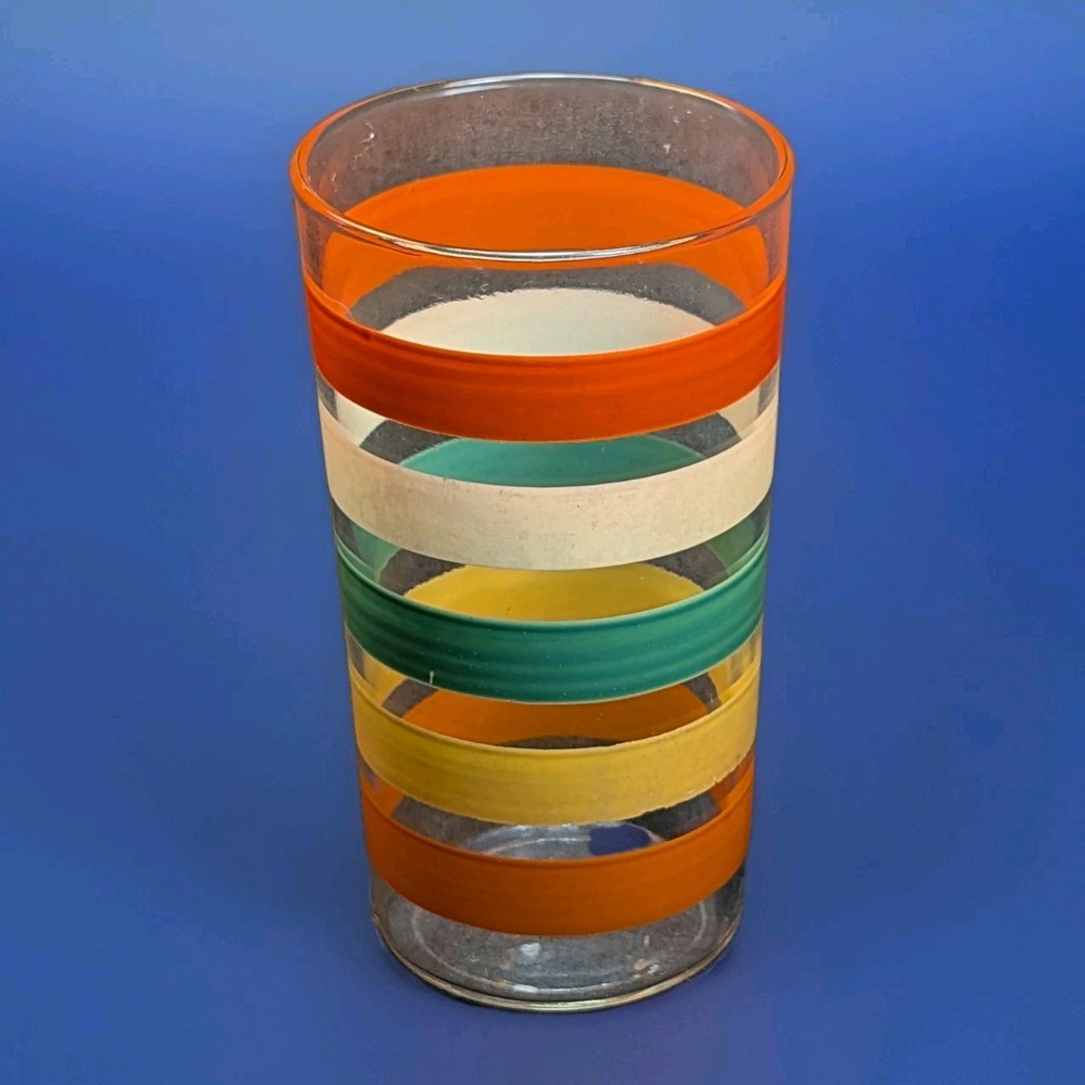 MCM Anchor Hocking Fiesta Bands Tumbler 11 oz Original 1960’s