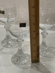 New 4 pcs Mikasa Crystal THE RITZ Water Wine Glasses Stemware 7″ West Germany