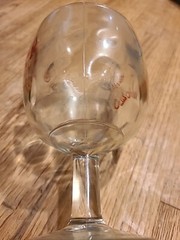 Vtg 1970’s Coors Beer Glass Footed Stem Goblet w/ Thumbprint Design & Red Logo