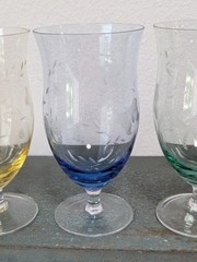 Vtg Lenox Butterfly Meadow Etched Iced Tea Water Goblets Set 3 Assorted Colors