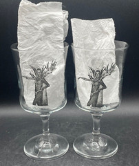 Beer Glass Water Goblets Lily Langtry Cabaret Showgirl Pair Vintage 1980’s