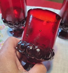 4 TIFFIN / FRANCISCAN *MADEIRA RUBY RANCHO* 4 7/8″ JUICE + WINE Glasses 1973-74