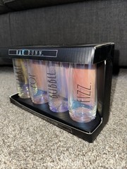 Rae Dunn by Enchante Champagne Flutes Set of 4 Iridescent TOAST CHEERS New In Bo