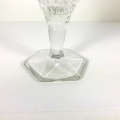 Fostoria American Wine Water Goblet Clear Glass Hexagon Foot 7”