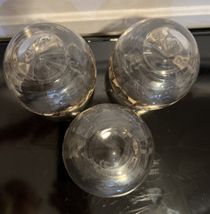 MCM Culver ~ Sallye ~ Roly Poly Glasses with Gold SET of 3 VTG Barware