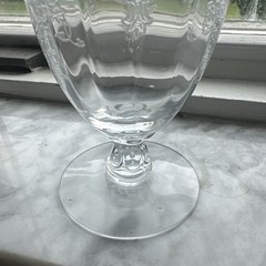 Discontinued Fostoria Crystal Navarre Iced Tea Glass Vintage Etched