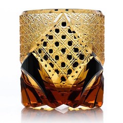 Luxury Whiskey Brandy Bar Glass Carved Crystal Glasses Edo Tokyo Kiriko Hand Cut
