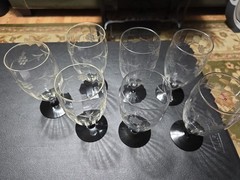 Vintage 1970 Princess House Lot Of 7 Heritage Pattern 6″ Tall Tulip Shaped…