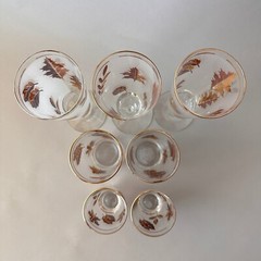 Lot of 7 Libbey GOLDEN FOLIAGE Assorted Vintage Drinkware-Tumbler/Juice/Pilsner