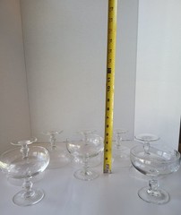 Set ot 8 Princess House Heritage Cut Floral Etched Footed Sherbet Dessert Glass