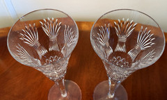 Set of 2 WATERFORD CRYSTAL Millennium Prosperity Wheat Champagne Toasting Flutes