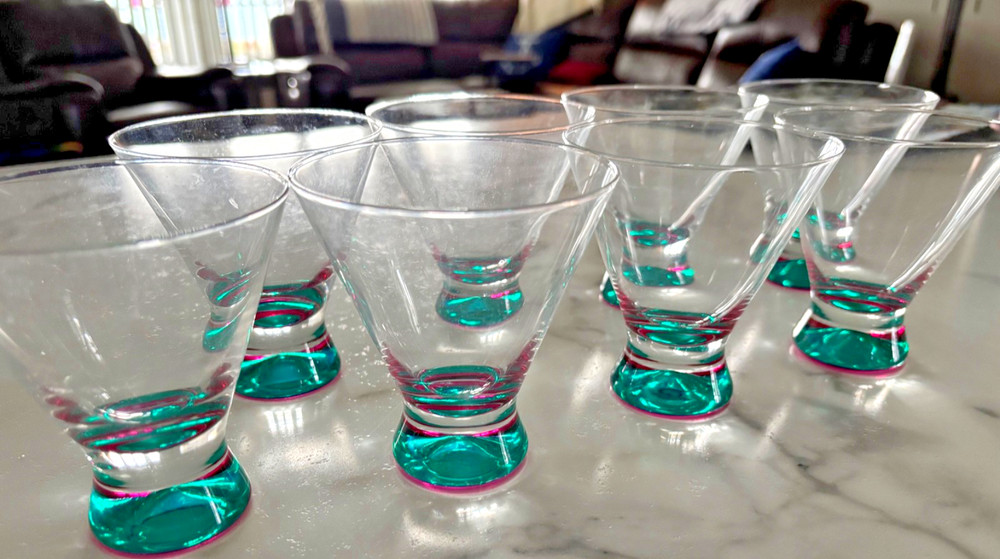 Dansk Spectra Party Cocktail Martini Glasses (Set of 8)