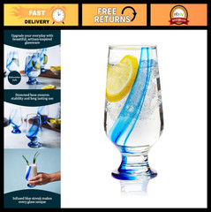 Set of 8 Durable Clear Stemmed Goblet Glasses – Artisan Inspired Water & Cocktai