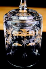 Crystal Cut Star Vertical Thumbprint Wine Glass 5 7/8 » Square Bowl Multi-stem