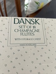 DANSK Clear Crystal Champagne Flute (x18) w Storage Chest *MINT* 8.75″