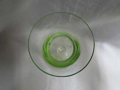 UNK4100 Green / Chartreuse Glass Bowl, Clear, Twisted Stem: Cordial, 5 3/8″ Tall
