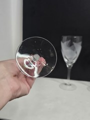 Lenox «Fan Light» Crystal 7-7/8″ Frosted Fans Wine Glass Made USA Mint Set Of 3