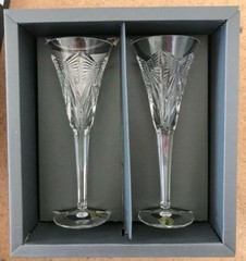 WATERFORD CRYSTAL The Millennium Collection «Happiness» Toasting Flutes w/Box