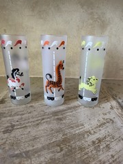 Set/3 Vintage MCM Libbey «Merry-Go-Round» (Carousel) Tom Collins Glasses