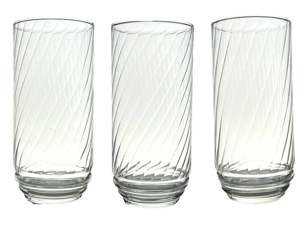 Ribbed Optic Swirl Tumbler Glass Set of 11