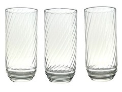 Ribbed Optic Swirl Tumbler Glass Set of 11