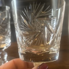 4Vintage Whirling Star of David Pinwheel Wine Stem 5-5/8″ Brilliant Cut Glasses