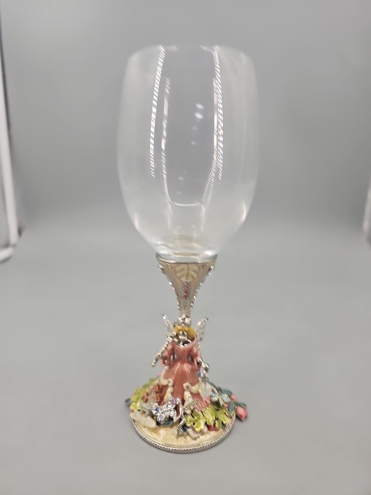 KIRKS FOLLY DRAGON WINE GOBLET GLASS JEWELED STONES RARE 8″