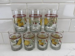 7-Corelle Coordinates Abundance Pattern Juice Glasses Crisa 6 Ounce