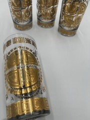 Vintage Culver Coronet 22k Gold Highball Glasses Tumbler Drinkware Cups READ!
