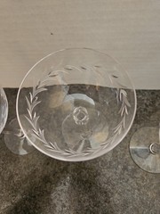 Set of 3 Vintage Champagne Glasses Column Pedestal Base 5.75×3.5 Inches Clear