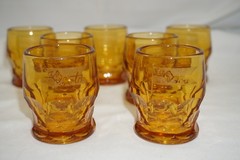 Anchor Hocking Georgian Topez LA S GOLD (7) Whiskey Glasses, 2 1/2″ (S41)