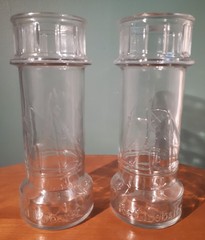 Set of 2 Red Lobster Clear glass Drinking Glasses Lighhouse Sailboat