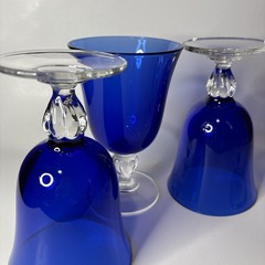 4 Casual Setting Sapphire 9 oz Water Goblets by Cristal D’Arques-Durand France