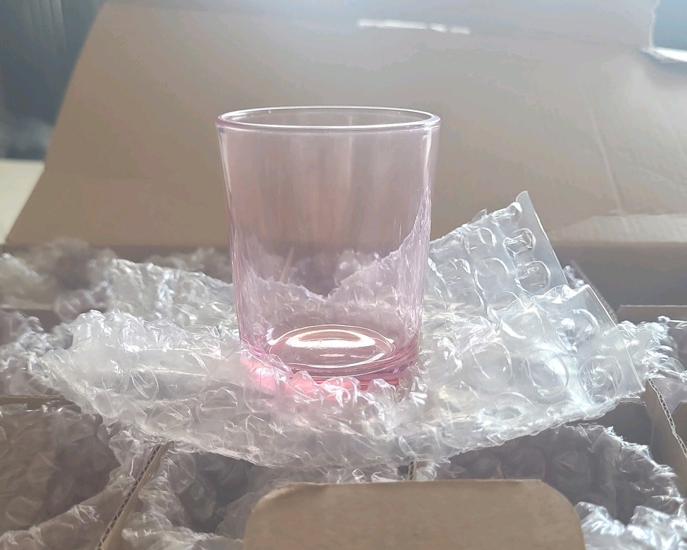 Elegant Pink Glass Votive Holders – Romantic Wedding Centerpiece – Set of 14