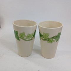 Franciscan Ivy Tumblers Set of 2x 5″ Drinking Glasses Cups California USA