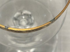15 Antique Glasses Art Deco Gold Gilt Floral Rims 12 Cocktail 3 Cordial