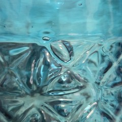 Teal Glass Tumbler High Ball Hand Blown Artisan 5.25″ Tall