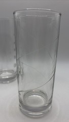 5 Mikasa Cheers 12 Oz Etched Blown Geometric Patterns Tom Collins Glasses, 6”
