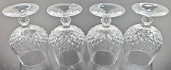 4) Cristal D’Arques Longchamp Brandy Glass Set Crystal Cut Snifters Stemware Lot
