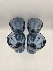 Libbey Gibralter Dusky Blue Water Goblet Glasses