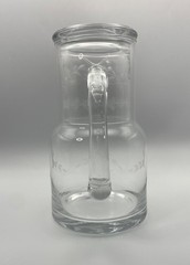 Vintage Etched Floral Glass Bedside Carafe & Tumbler Water Set.