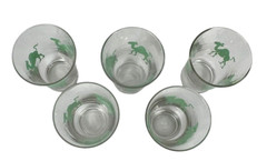 VTG Libby Green Camel Children’s Juice Cups Glasses 3″ tall Set of 5