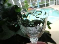 Fostoria ClearClear Polish Cut Mulberry (cut 799) 5″ Liquor Cocktail Stem EUC