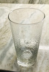Vintage Style Libbey Crisa Clear Dimpled, Pinched Grip Glass Beer Tumbler 18oz
